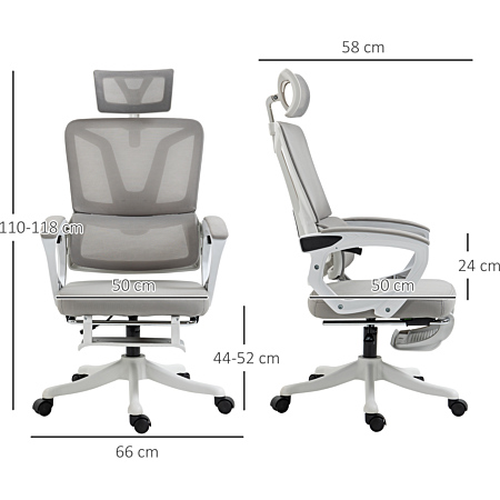Noir d'encre Fauteuil de Bureau, Chaise Gaming, Réglable, Repose-Pieds Noir d'encre Fauteuil de Bureau, Chaise Gaming, Réglable, Repose-Pieds