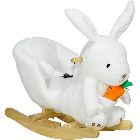 Jouet à bascule lapin siège grand confort intégré avec ceinture fonction  sonore clapissement blanc - Jouet à bascule - Achat & prix