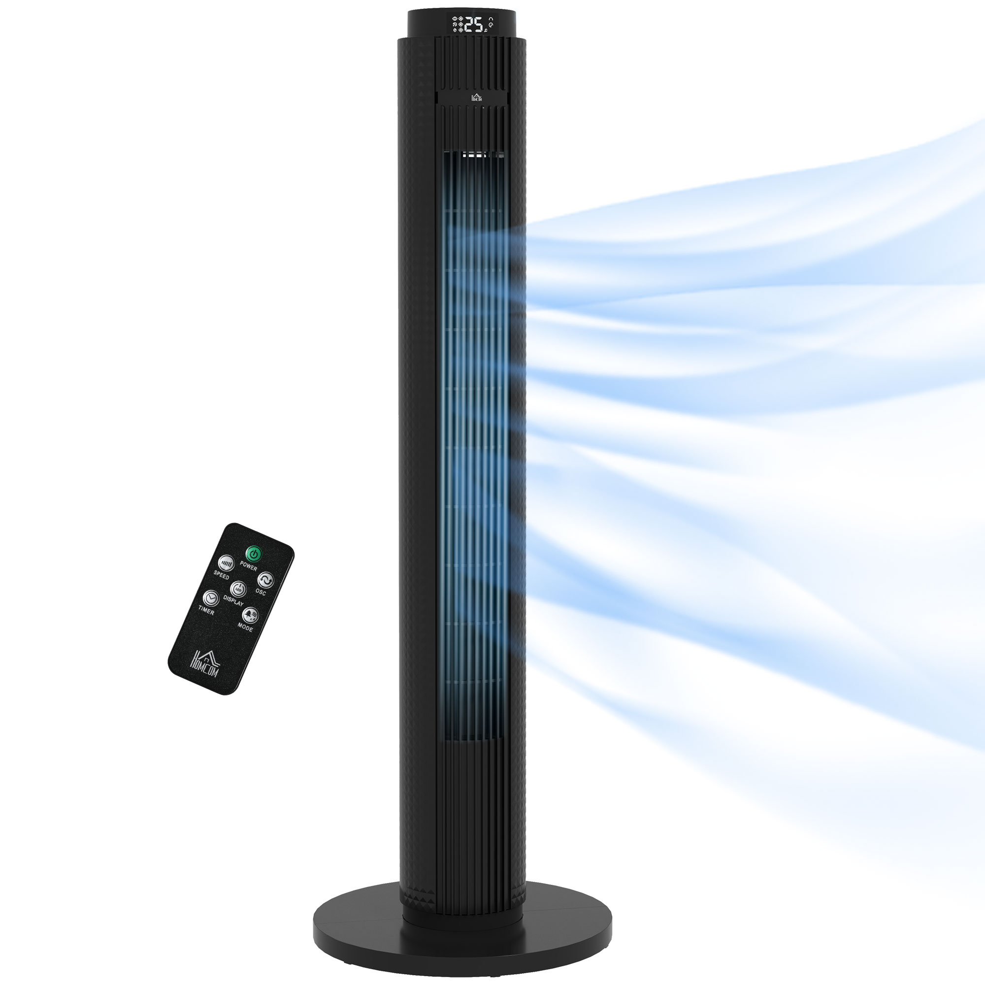 Ventilateur Colonne Oscillant EINSGUT - Télécommande, 3 Vitesses, Mince Et Silencieux - Pour Bureau, Chambre, Petit Espace - Alimentation USB Ou Adaptateur