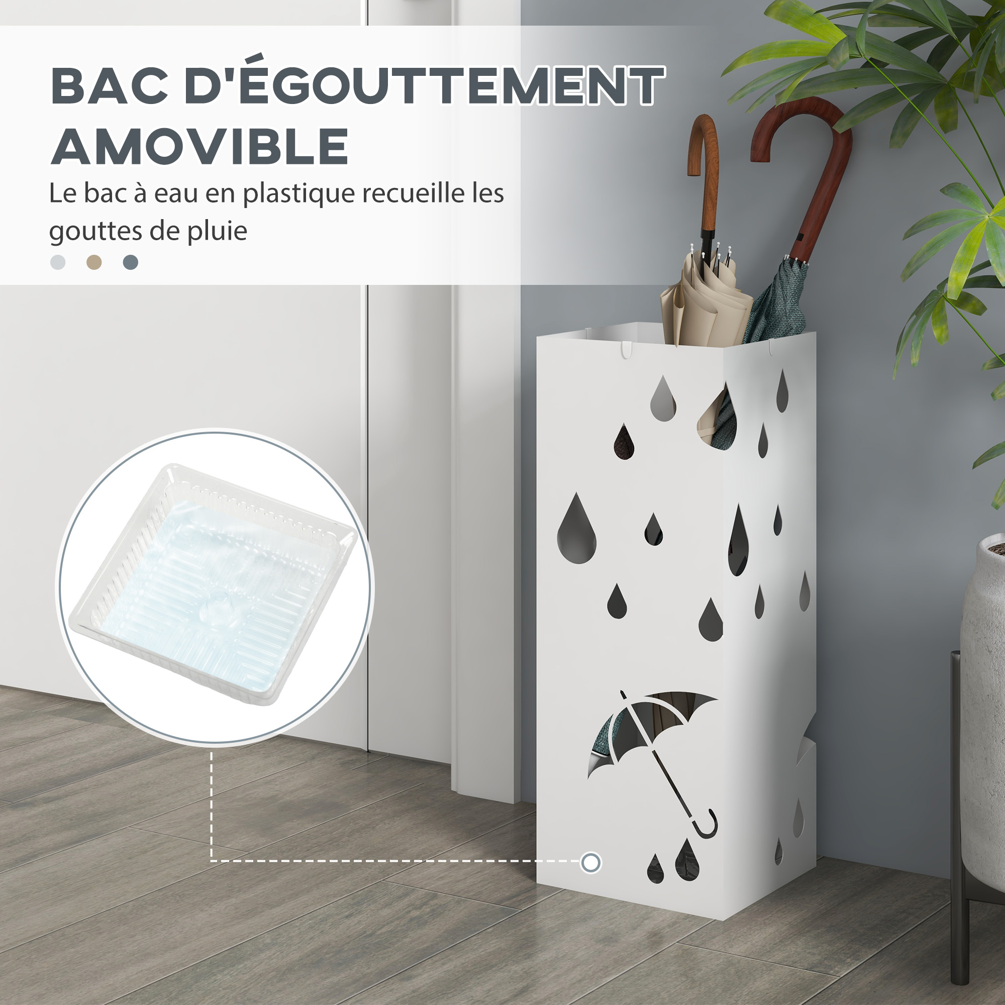 Porte-parapluie Bac Eau Extra Large Porte-parapluies Commerciaux De Grande Capacité – Porte Support Parapluie 21 Trous