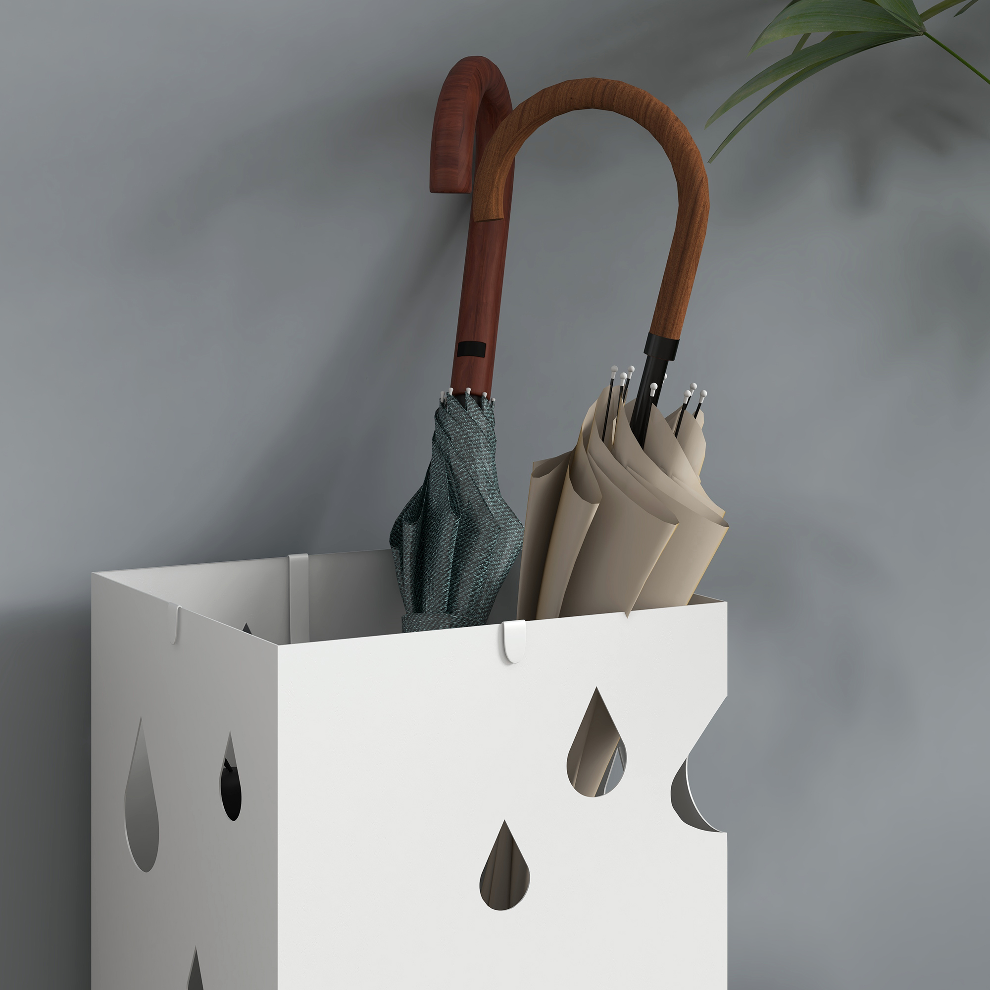 Porte-Parapluies Mural Adhésif ABOOFAN - Bac à Eau Inclus, Rangement Compact Pour Entrée Accessoire Entrée Bureau Maison