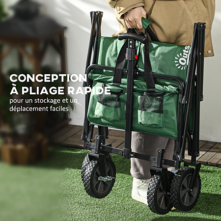 Outsunny Chariot De Jardin Pliable 130 L Chariot De Transport Sac Amovible Poignee Telescopique Rotative 90 X 50 X 60~1sdt2um69qg00 Outsunny Chariot De Jardin Pliable 130 L Chariot De Transport Sac Amovible Poignee Telescopique Rotative 90 X 50 X 60~1sdt2um69qg00