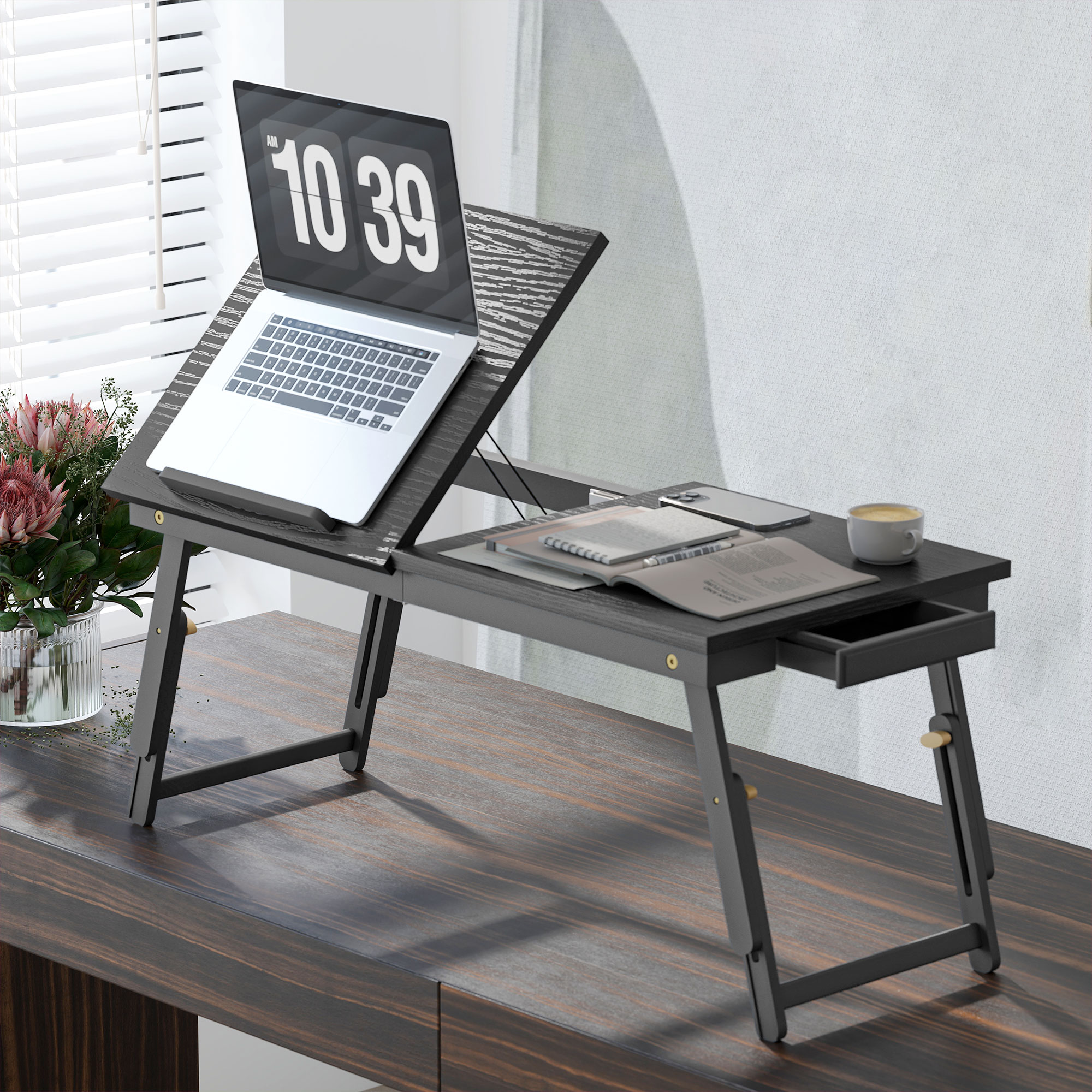Uten Table De Lit Pliable,Bureau D'ordinateur Portable En