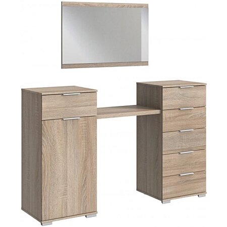Coiffeuse avec éclairage LED miroir et tabouret 110x141,5x54 cm en MDF bois  ML-Design au meilleur prix