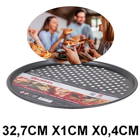 Plaque à pizza, ronde, 28 cm, avec trous, plaque de cuisson