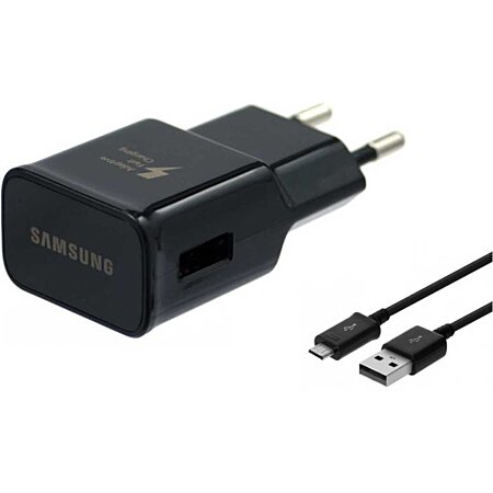 Samsung Chargeur rapide 15 Watts noir avec câble 1.5 m micro-usb pas cher 