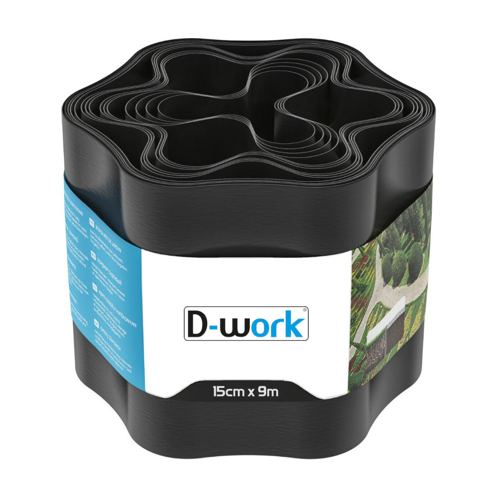 Rouleau Plastique Pour Bordure Bordures De Jardin Flexibles Kalolary - 12M Avec Piquets Métalliques - Facile à Installer Pour Pelouse Et Parterres Pichet U Bordure Jardin