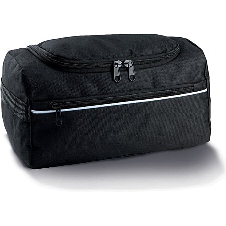 Trousse noire en coton noir 350g/m², 21x 15 x 5 cm, avec fermeture éclair,  sac de cosmétiques à customiser