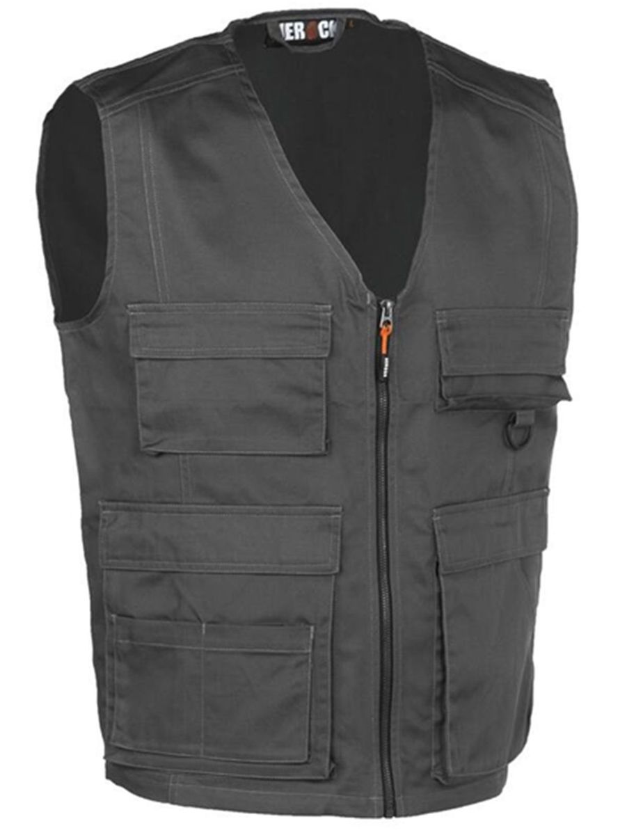 Gilet De Travail Multipoches Oxford Réfléchissant Jaune/Noir – Idéal Électricien, Charpentier, Ouvrier – Taille Réglable