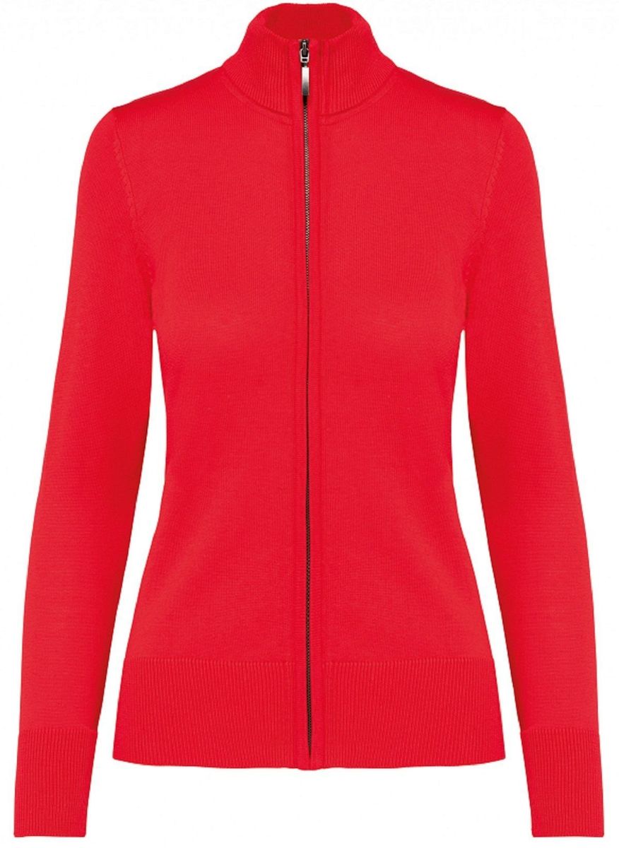 Gilet zipp cardigan K962 femme rouge