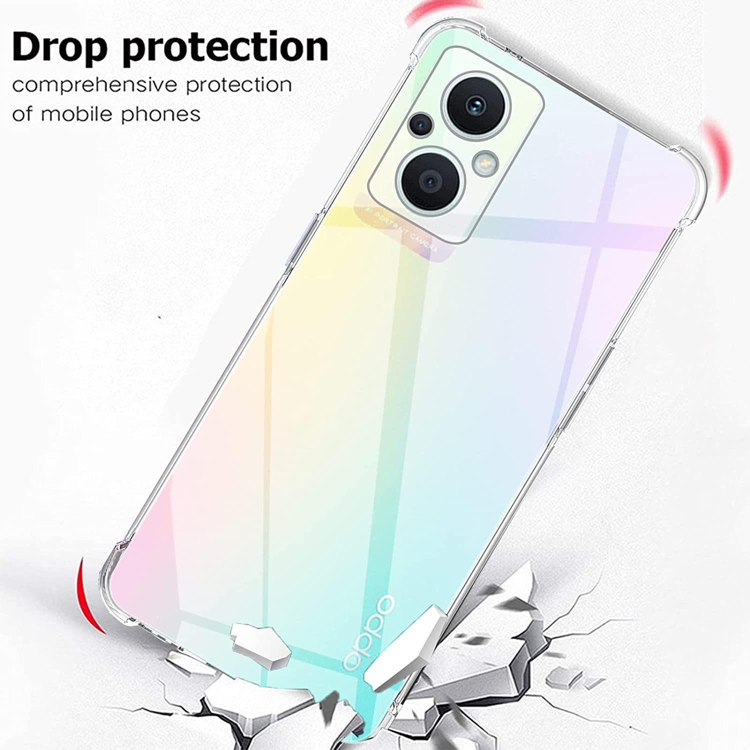 Kit Protection Oppo Reno 8 5G : Coque Silicone Transparente + 2 Films écran - Marque Little Boutik