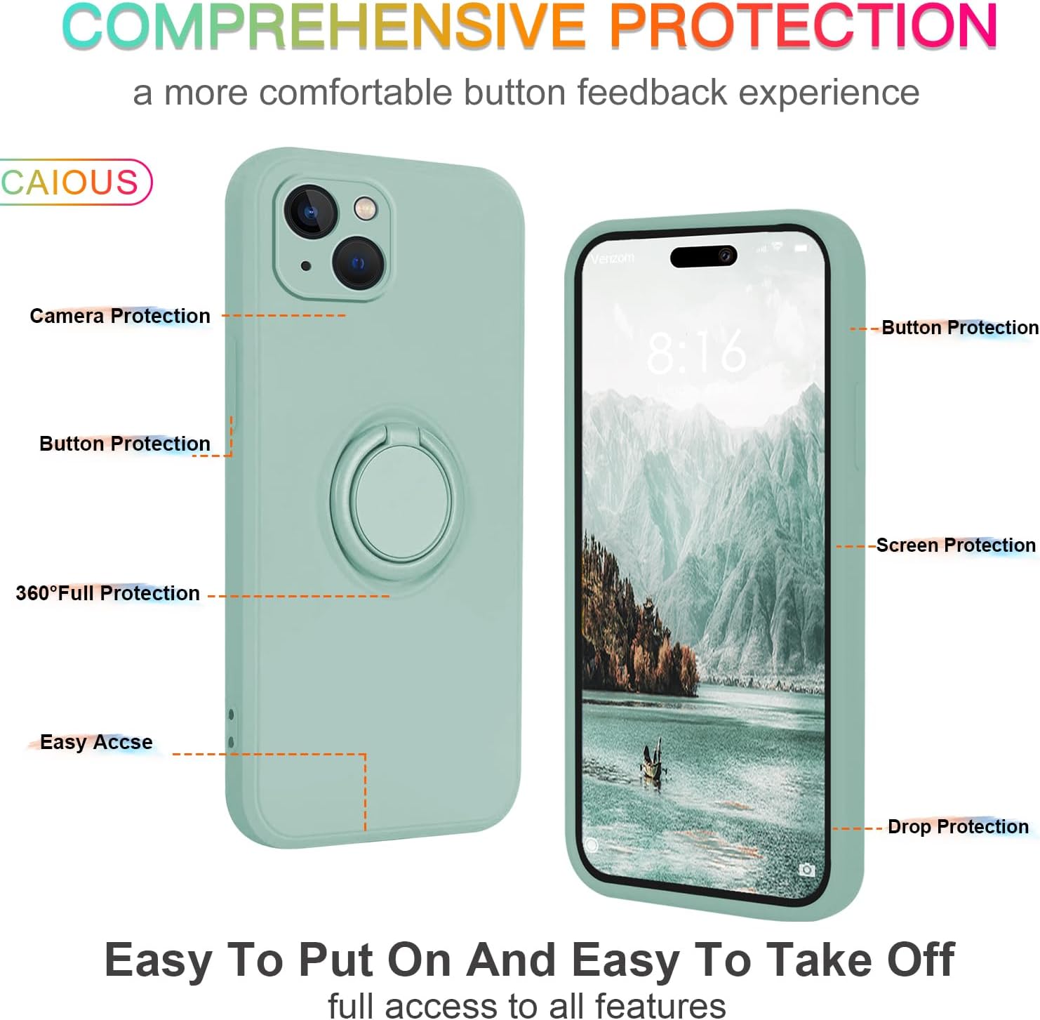 CAPTOR Coque De Téléphone Colorée Pour Apple IPhone 14 Plus 6,7 Pouces, Étui TPU En Silicone Souple Et Mince, Protection Appareil Photo Avec Bord