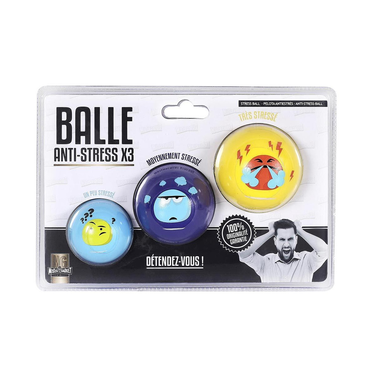 Lot de 3 balles anti-Stress à haute élasticité, à ... - Grandado