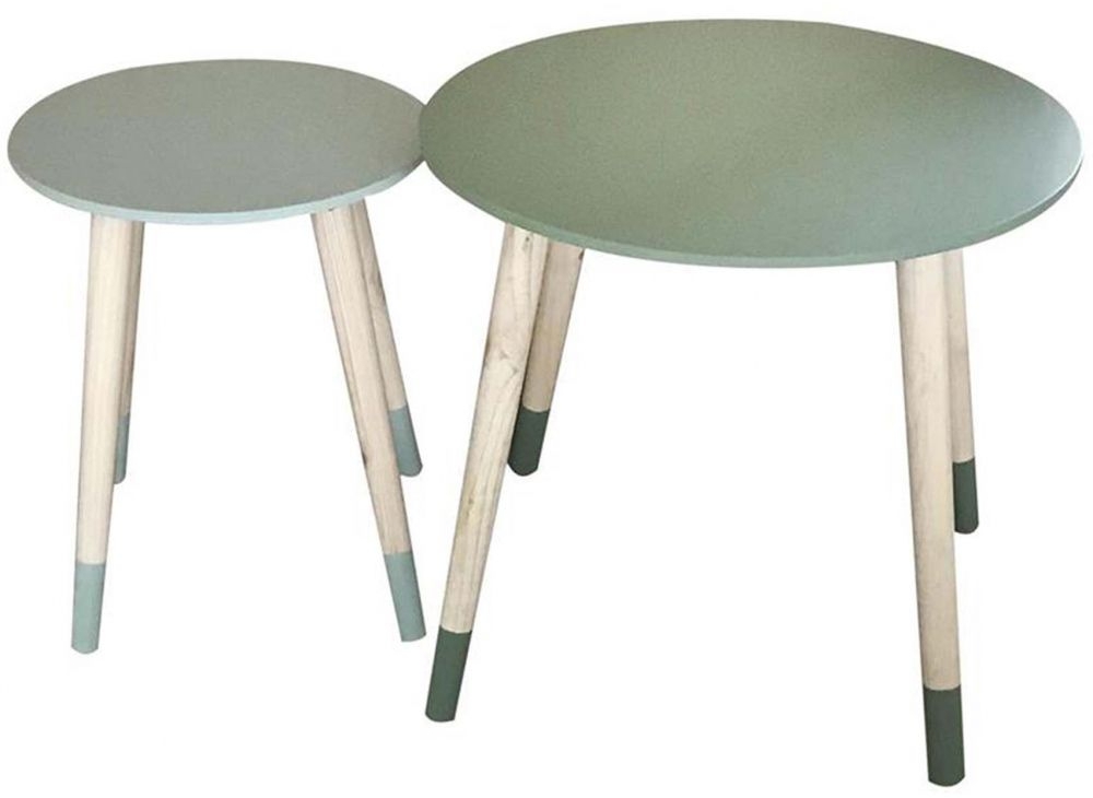 Lot de 2 tables gigognes "Bicolore" 48cm Vert