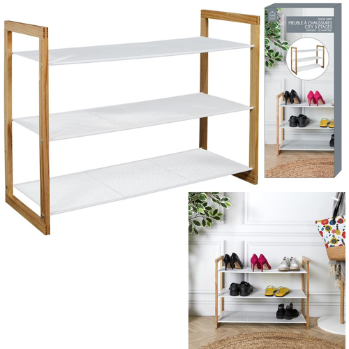 Meuble chaussure city 3 etageres m4 Maison et Loisirs E.Leclerc