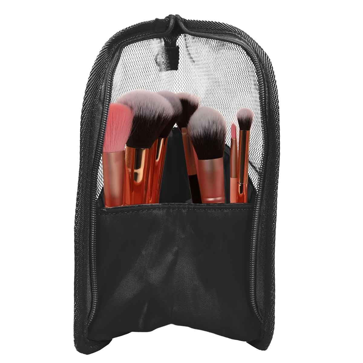 Trousse De Voyage Pour Pinceaux Maquillage – Noire, Grande Capacité
