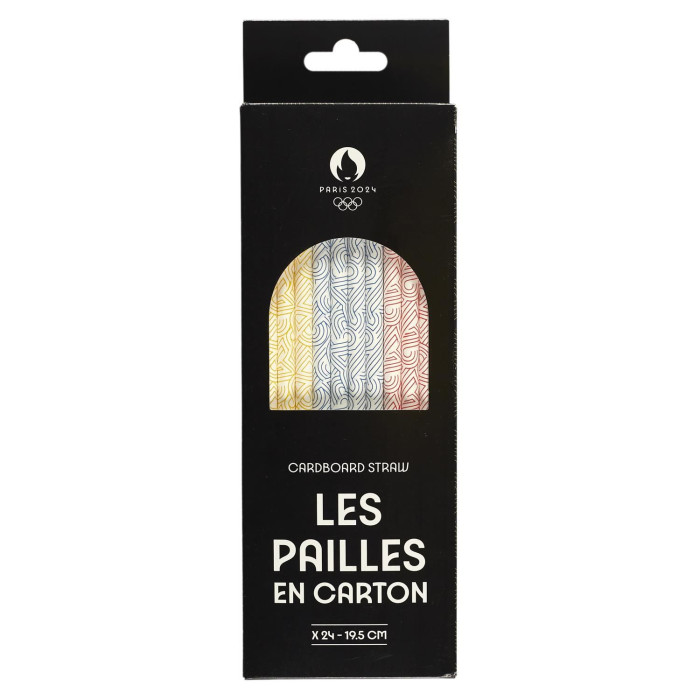 20 Pailles Carton Décor Montagne Rouge