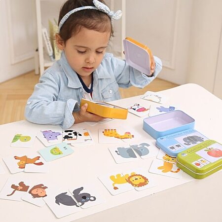 Boîte de jeu de cartes puzzle à assembler véhicules jeu Montessori -  Totalcadeau