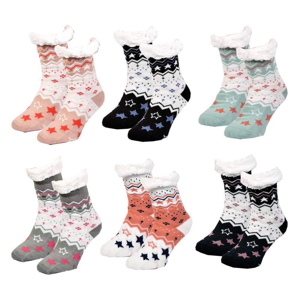 JOMIX Chaussons Chaussettes Femme Noël Chaussettes Antiderapantes Pour Femme Chaussette Antiderapante Femme D'hiver épaisses Et Chaudes à La Maison, Rose, 36-42 EU