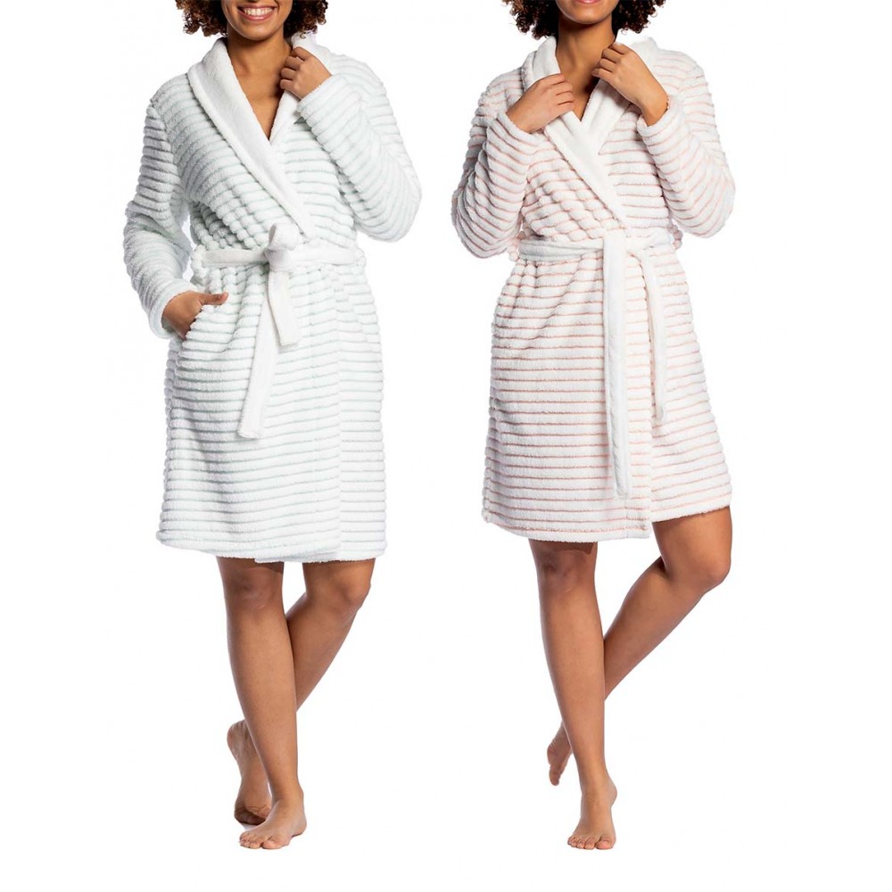 Salon Contre Taille Relative Peignoir Polaire Court Femme Sacré Persistant Faire