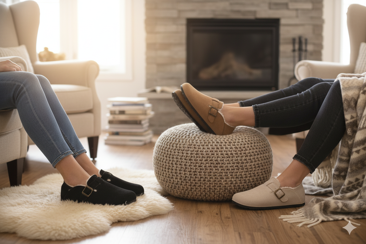 SECHRITE Enfant Hiver Sabots Garçon Fille Fourrure Doublée