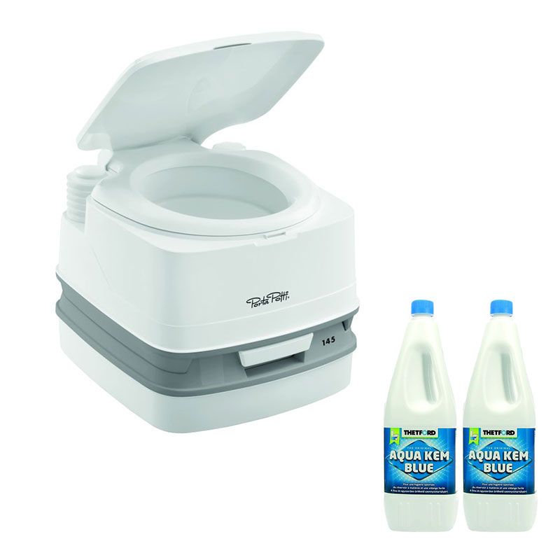 Pack THETFORD Toilette Portable 100% Autonome + Additif Sanitaire Aqua-kem  Bleu Camping-Car Bateau Fourgon