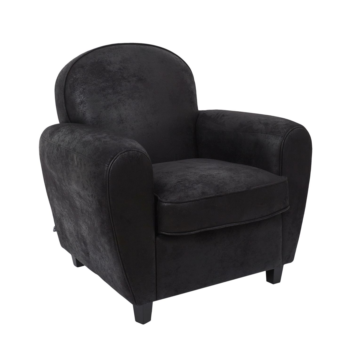 Fauteuil Relax Lounge Bureau, Chambre, Salon Tissu Vert Pied Bois Noir  Tropique 68x70x82CM - Vert