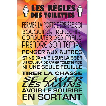 Affiche, Les règles des WC 3 - 40x60cm - made in France au