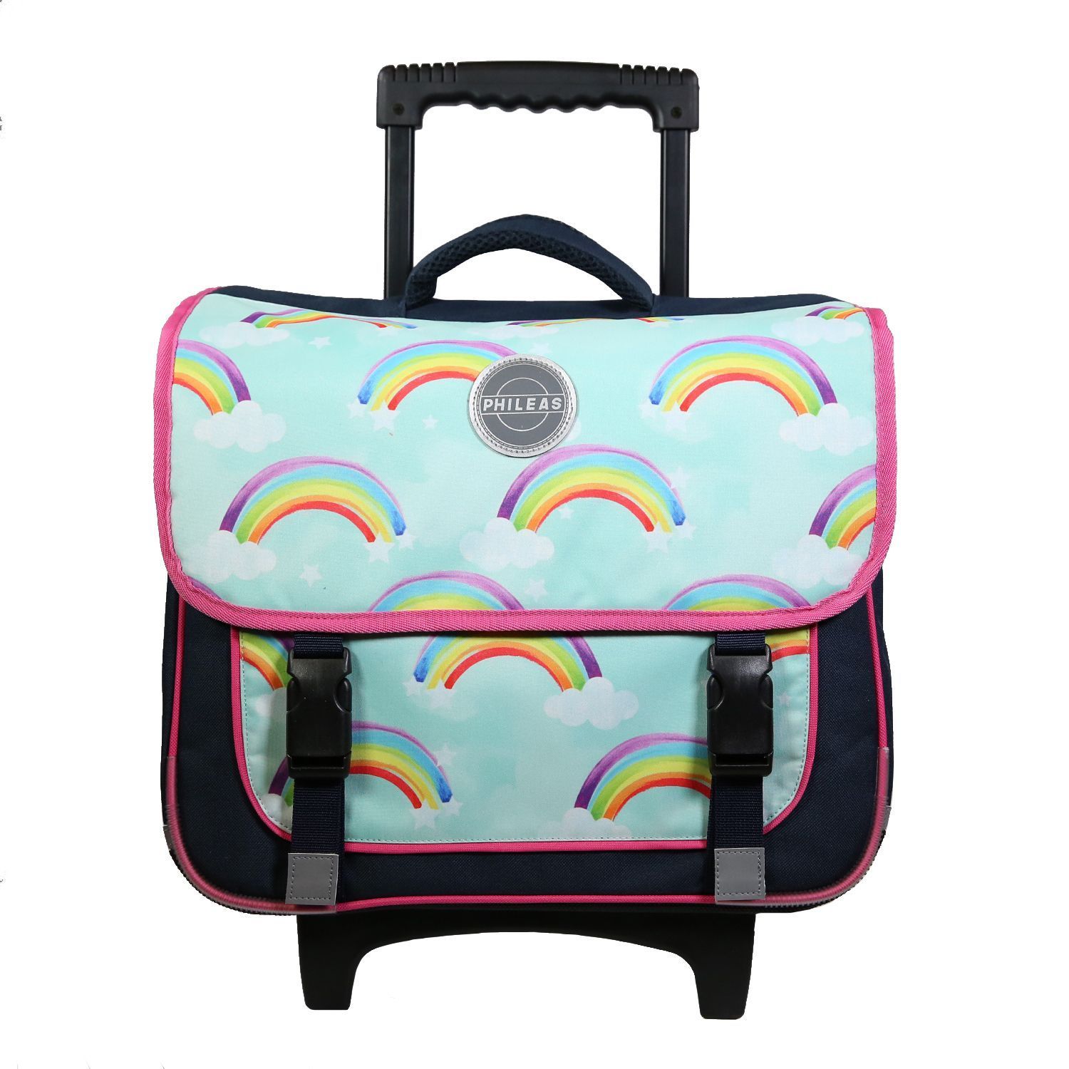 BAGTROTTER Cartable roulettes 38 cm Phileas Arc En Ciel Bleu