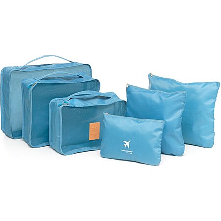 Rangement avec cubes de riz et sacs pour valises. Valise de voyage  Accessoires Valise
