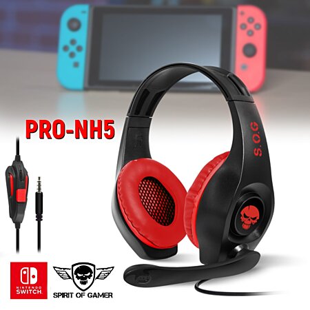 Casque audio PRO NH5 pour Nintendo SWITCH Spirit of Gamer - Stéréo - 40mm  au meilleur prix