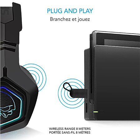 Casque micro sans fil gamer XPERT-H900 2,4 GHz pour PS4/Xbox One