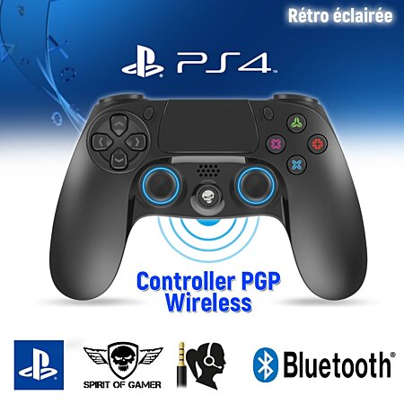 Manette de jeu sans fil Bluetooth Spirit of Gamer PGP Pro Gaming pour PS4  (Noir) à prix bas