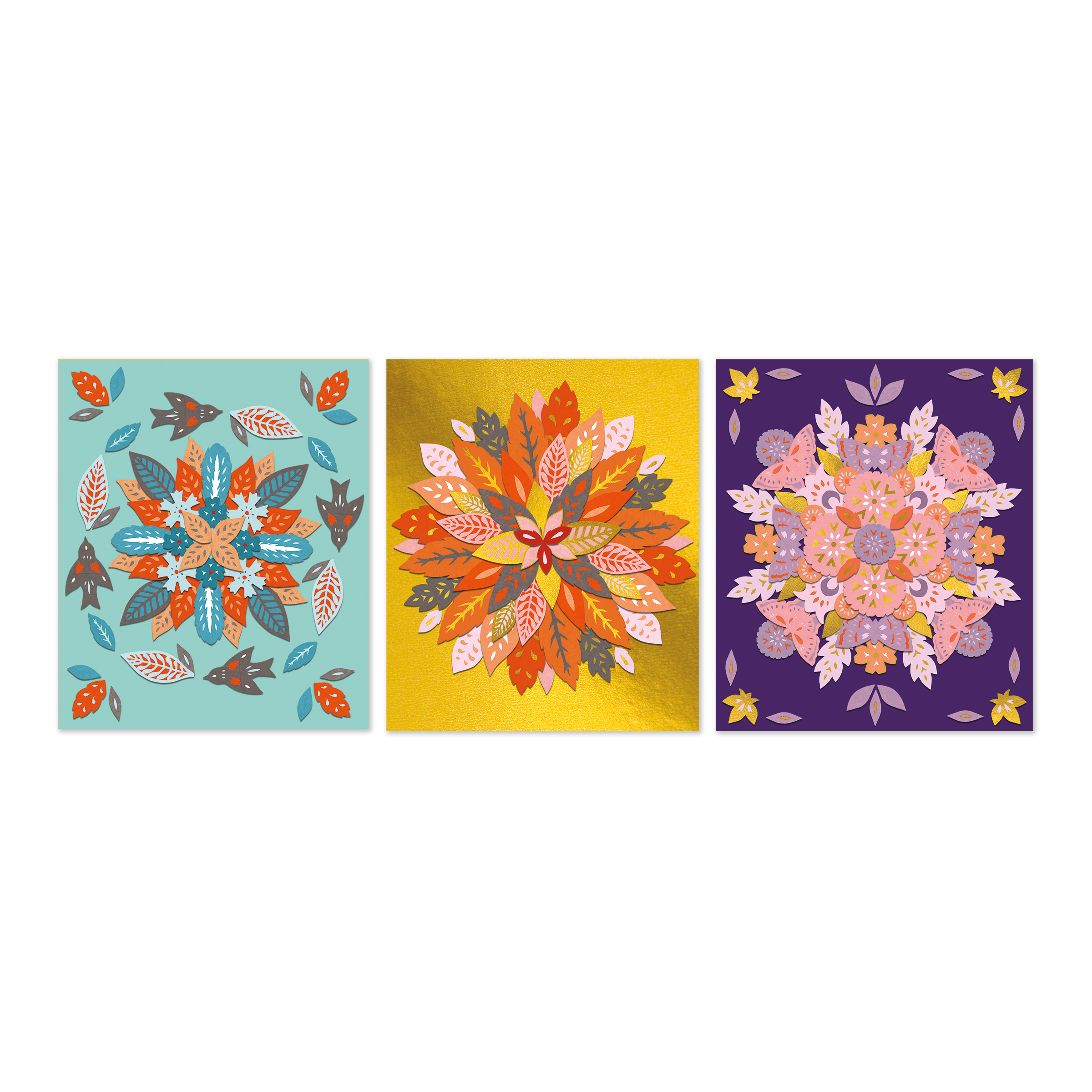 Janod - Kit Créatif 3 Mandalas Nature à Composer - Activité Calme Pour Enfant Dès 7 Ans (J07755)