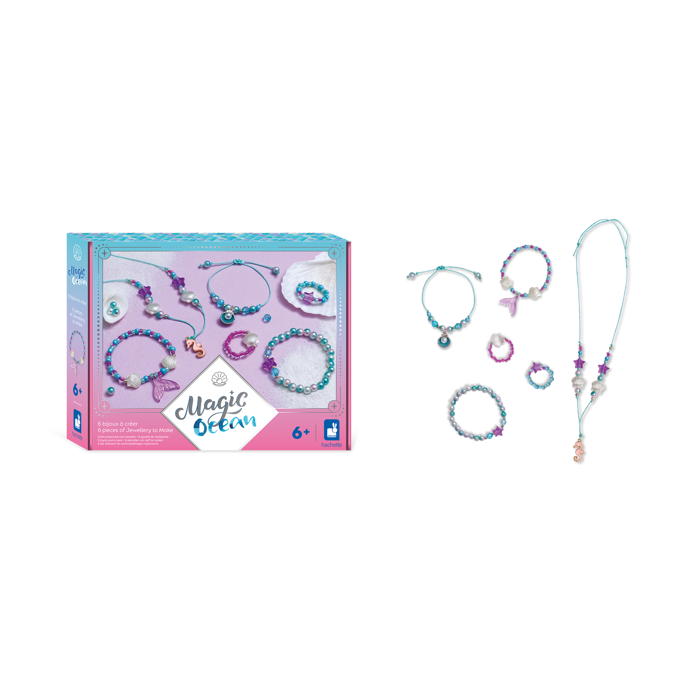Janod J09137 Magic Ocean Diadème pour loisirs créatifs, fabrication de bijoux, accessoires de costume, pour enfants à partir de 3 ans, J09137, multicolore