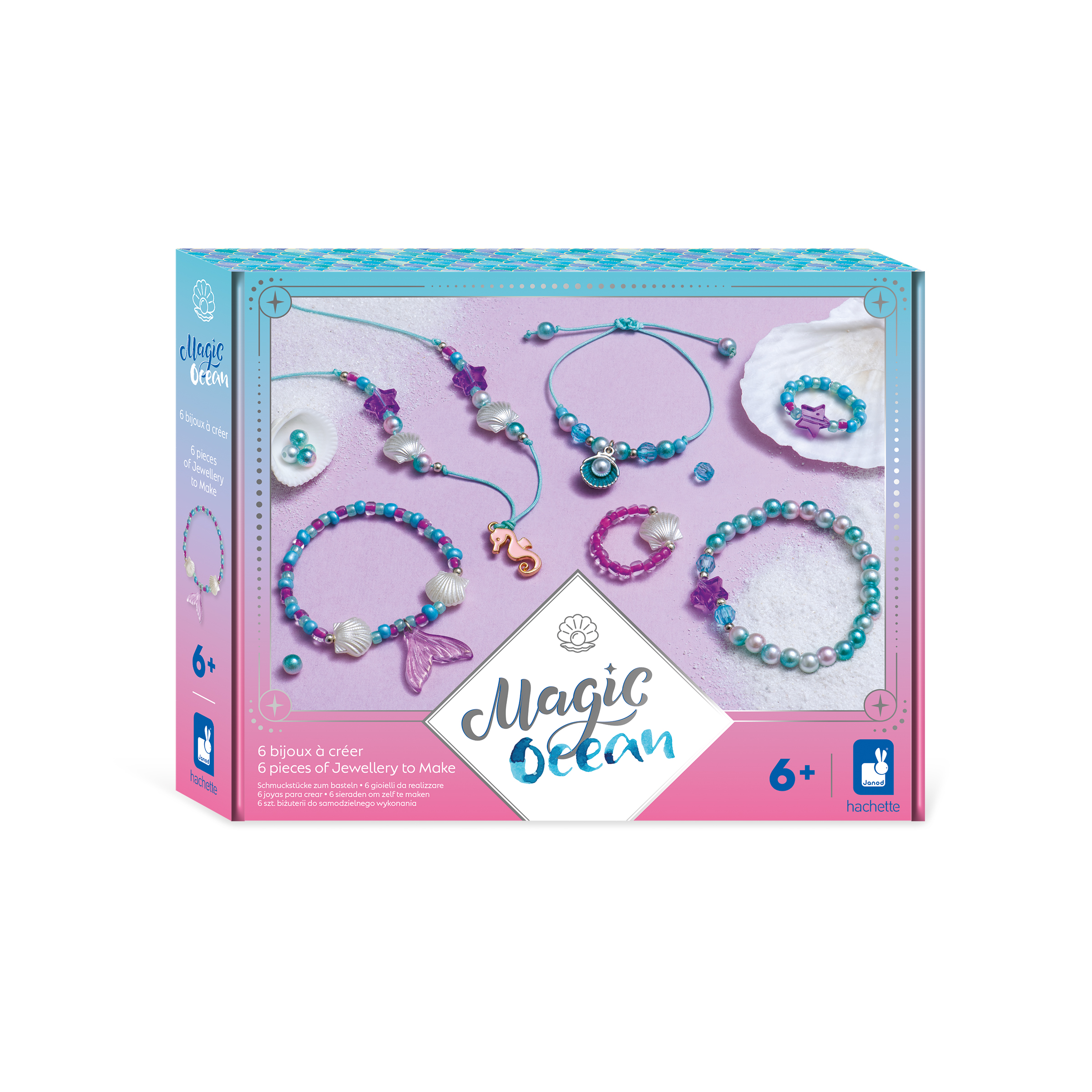 Janod – Kit Bijoux Papillons 6 Créations – Perles Irisées, Dès 6 Ans