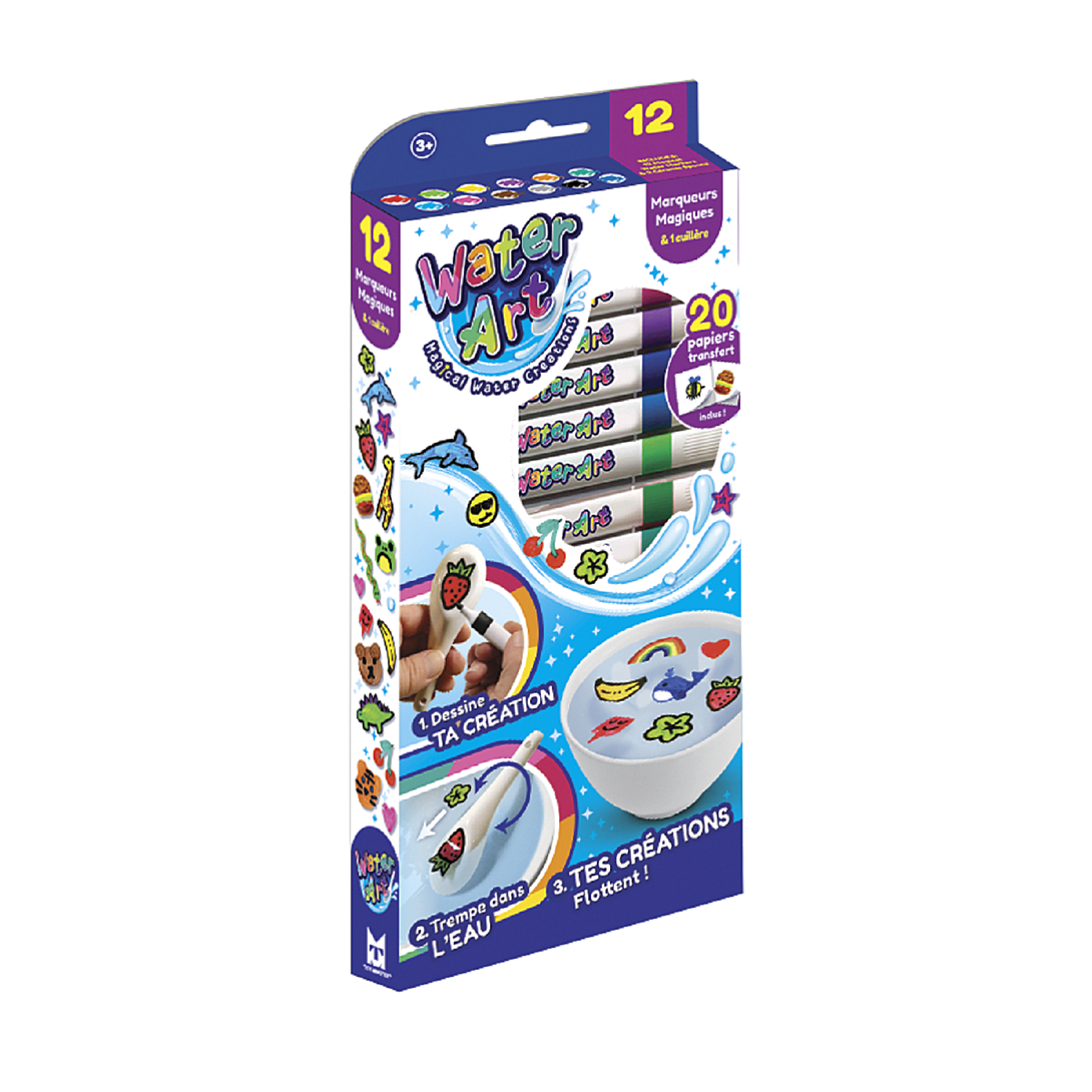 Kit Water Art – Dessinez Sur La Figurine, Trempez Dans L'eau, Transférez – Coffret Avec 10 Feutres Magiques Et Pochoirs – Dès 3 Ans