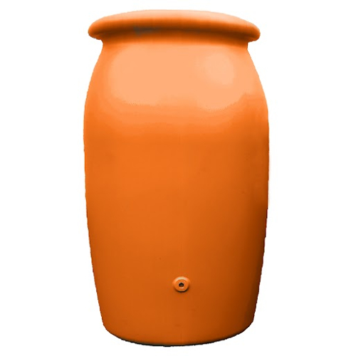 Récupérateur à eau Jarre Toscan 2000 litres terre cuite antique avec couvercle, robinet et kit raccord chéneau - Soufflage
