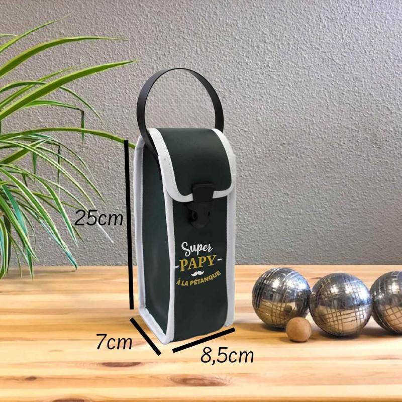 Etui Pochette pour boules de pétanque Super papy Idée cadeau originale