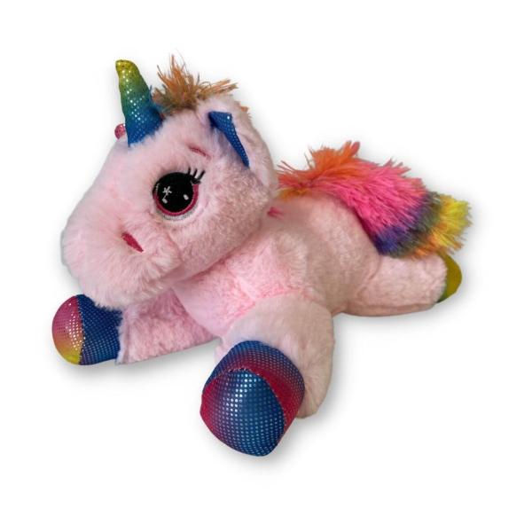Peluche licorne arc en ciel Rose 27 x 19 x 12 cm Lxhxl Polyester