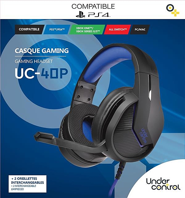 Casque Gaming pour PS4 Filaire Bleu UC-40P - Under Control