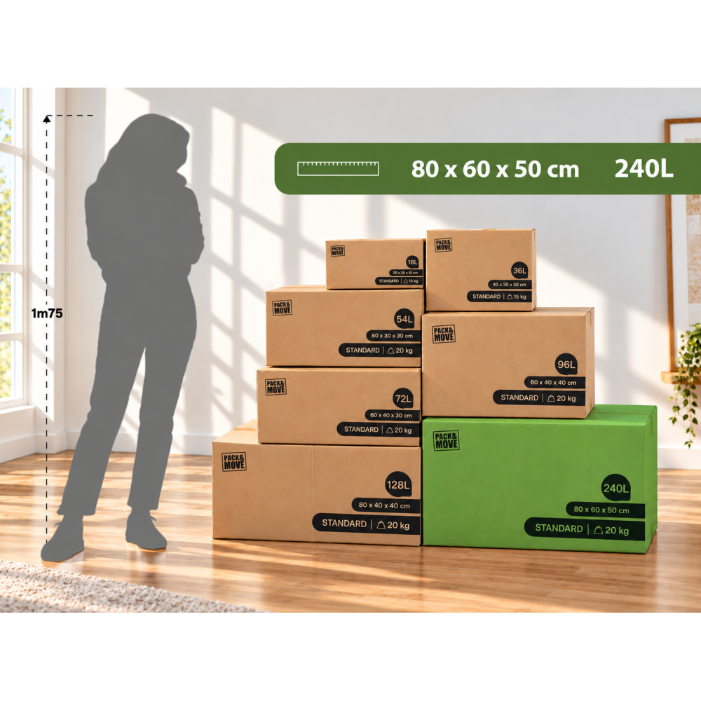 Pack and Move - Lot 30 cartons déménagement XXL - 80 x 60 x 50 cm ...