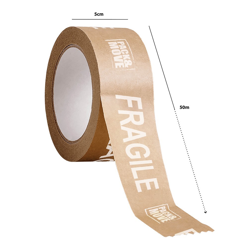 G4GADGET Lot De 3 Rubans Adhésifs Fragile - 48 Mm X 60 M - Impression Rouge Visible Pour Colis, Déménagement Et Expédition