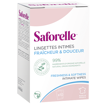 Saforelle Lingettes Intimes Jetables Pocket - 10 pièces