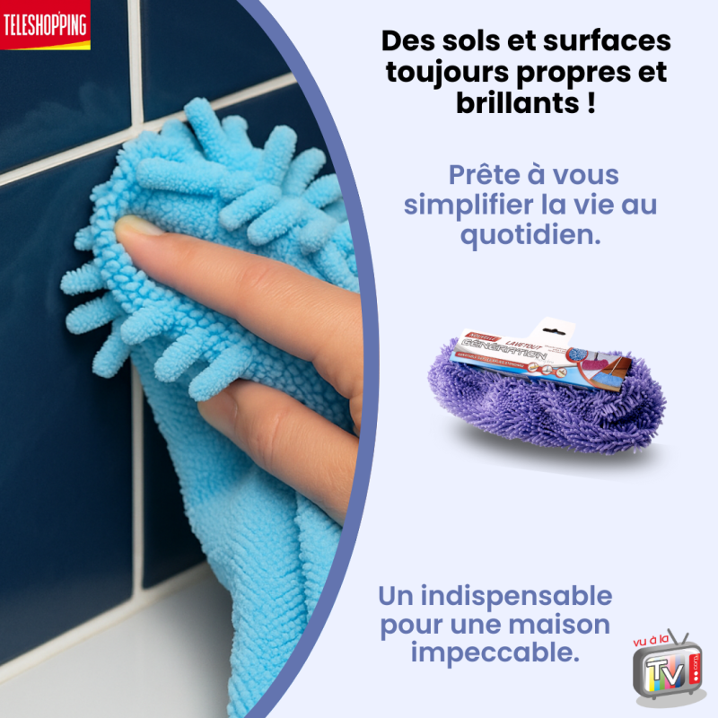 Lingette Microfibre Recharge Pour Balai Serpillière - 32x12cm Grise