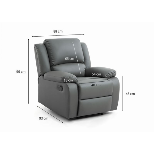 Fauteuil RELAX 1 place PU gris