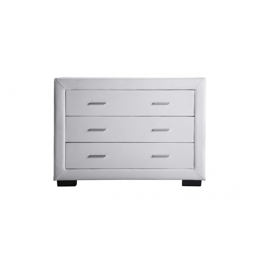 Commode 3 tiroirs en PU blanc DREAM