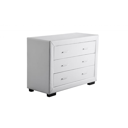 Commode 3 tiroirs en PU blanc DREAM