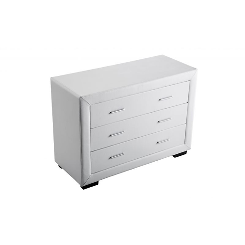 Commode 3 tiroirs en PU blanc DREAM