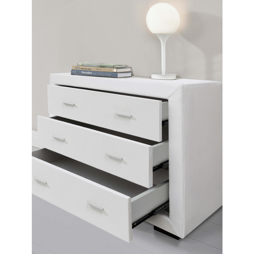 Commode 3 tiroirs en PU blanc DREAM